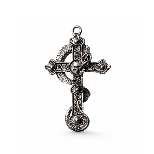 Gothic Snake Cross Pendant