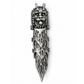 gothic demon head knuckle ring with flame design