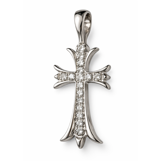 DUAL sided Iced Cross Pendant