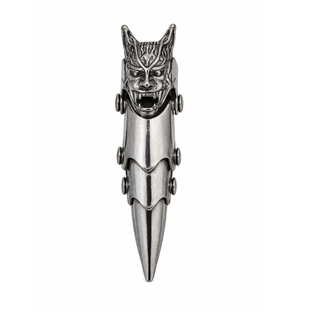 Gothic demon head ring